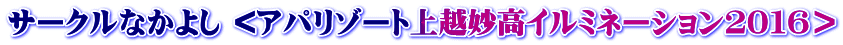 サークルなかよし <アパリゾート上越妙高イルミネーション２０１６＞